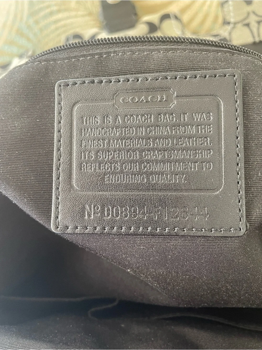 Coach Black and Cream Signature Bucket Shoulder Bag